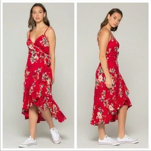 Band of Gypsies Delphine High Low Wrap Dress